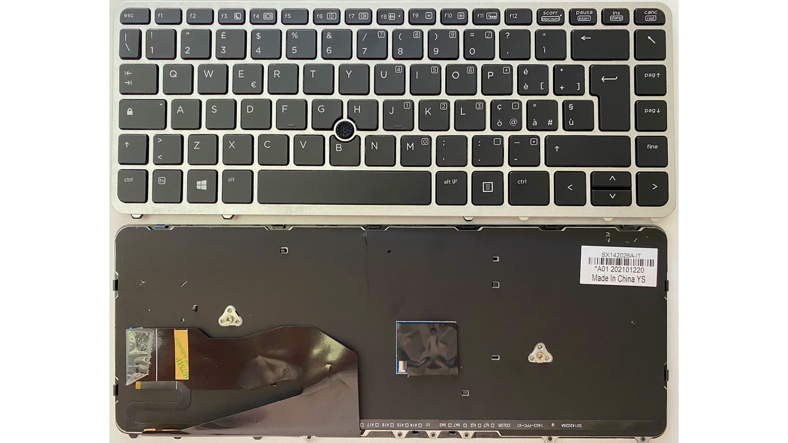Tastiera Italiana compatibile con Hp EliteBook 840 G1 850 G1 Retroiiluminata con Trackpad