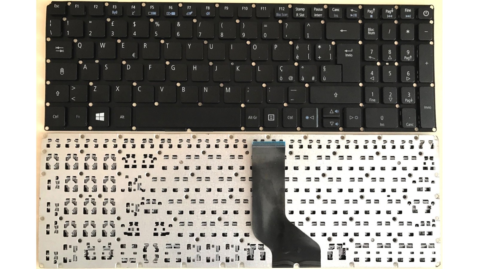 Tastiera italiana per ACER ASPIRE NKI151303D LV5T_A51B NERA NO FRAME