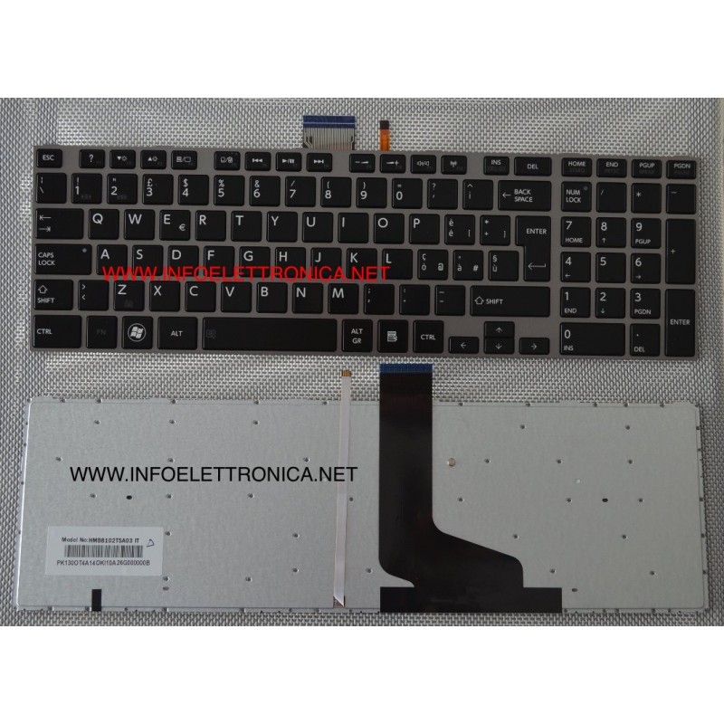 Tastiera Italiana Retroilluminata compatibile con Toshiba Satellite P850 P850D P855 P855D P870 P870D P875