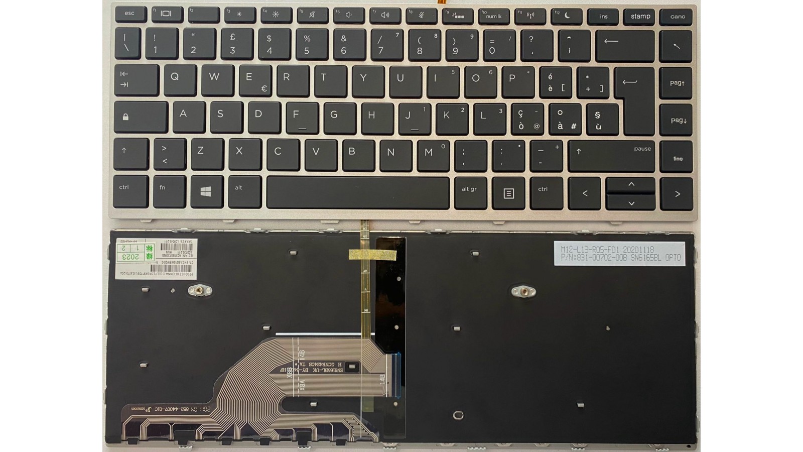 Tastiera italiana RETROILLUMINATA per HP Probook 430 G5 / 440 G5 Cornice Silver