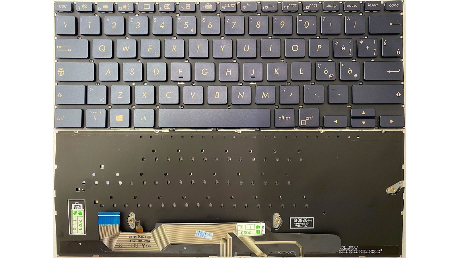 Tastiera italiana per ASUS ZenBook UX362 UX362FA Q326FA RETROILLUMINATA