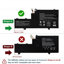 Batteria OM03XL compatibile con HP 863167-1B1 863176-171 863280-855 mAh 4956