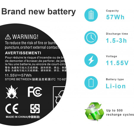 Batteria OM03XL compatibile con HP 863167-1B1 863176-171 863280-855 mAh 4956