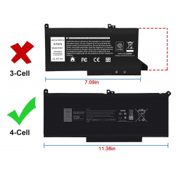 Batteria 7.6V 60Wh F3YGT per Dell Latitude E7280 E7480 12 7000 7280 7290