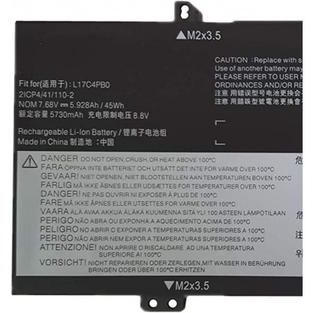 Batteria per LENOVO 5B10Q16066 L17C4PB0 2ICP4/41/110-2 7.6V