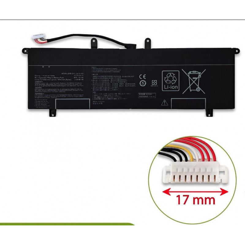 Batteria C41N1901 per ASUS ZenBook Duo UX481FA 15,4V 4550mAh Batteria C41N1901 per ASUS ZenBook Duo UX481FA 15,4V 4550mAh