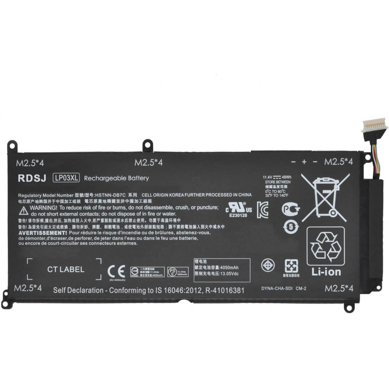 Batteria 5263mAh per HP LP03XL TPN-C121 TPN-C122 TPN-C124 HSTNN-DB6X 11,4V Batteria 5263mAh per HP LP03XL TPN-C121 TPN-C122 TPN-C124 HSTNN-DB6X 11,4V