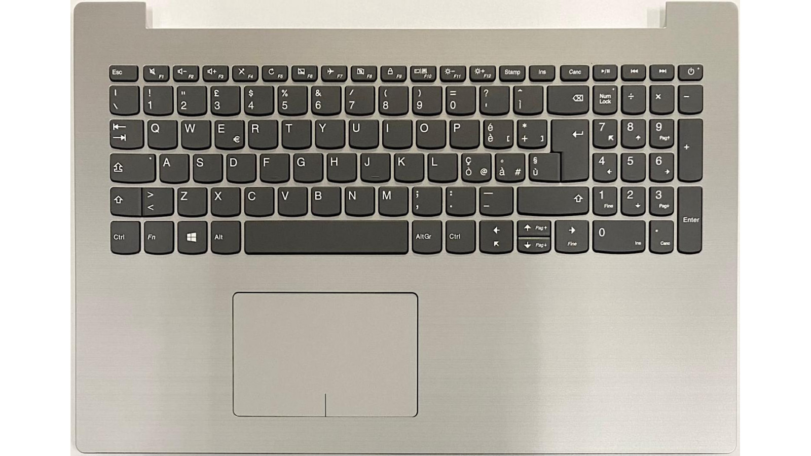 Tastiera italiana TOPCASE PALMREST per Lenovo IdeaPad 320-15ABR 320-15AST Silver