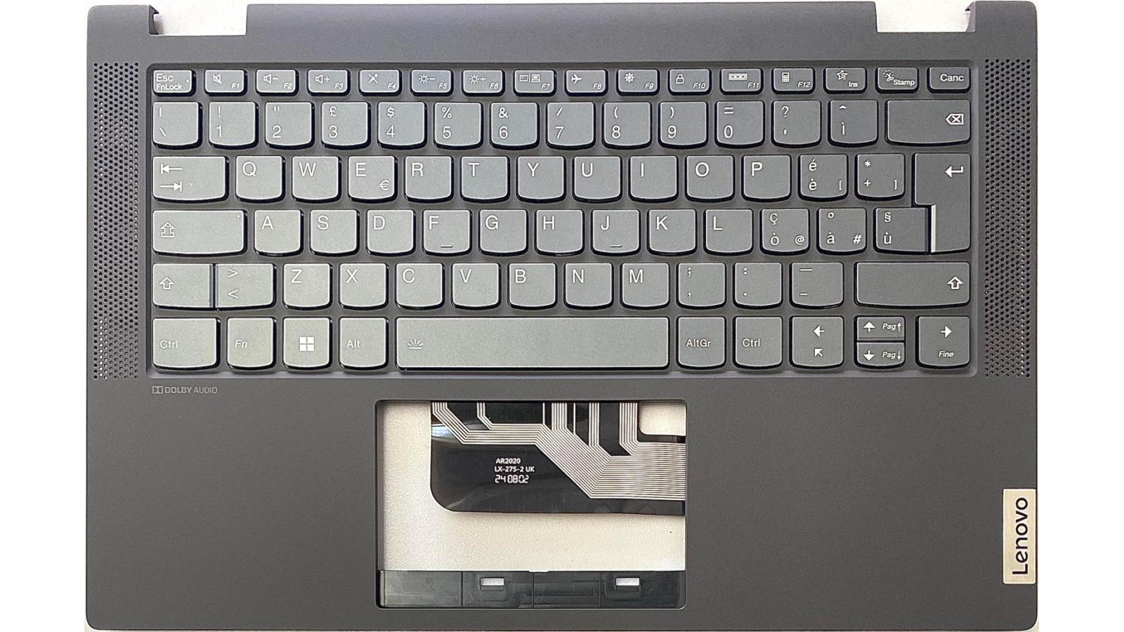 Tastiera italiana per LENOVO Flex 5-14IIL05 5-14ARE05 5-14ITL05 RETROILLUMINATA Grigia