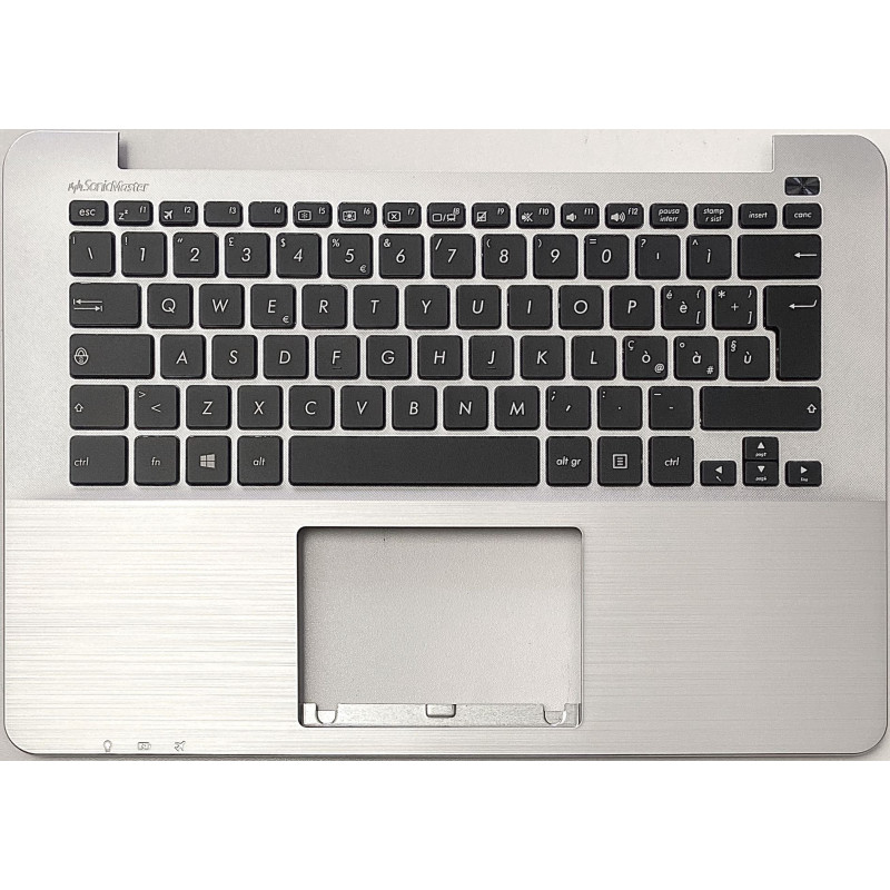 Tastiera con Topcase italiana per ASUS F302LA F302LJ F302UA F302UJ F302UV (Silver)