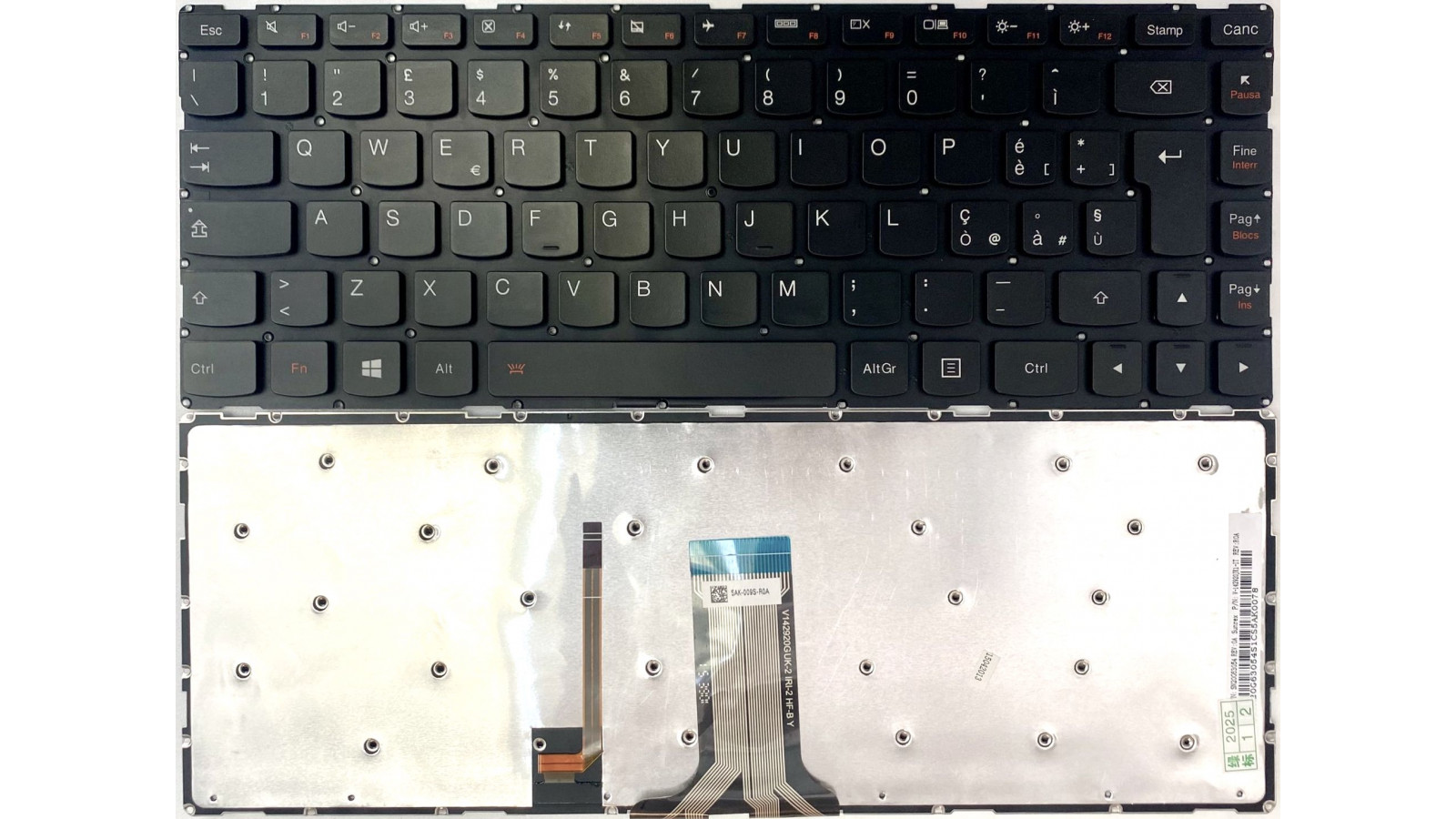 Tastiera italiana RETROILLUMINATA per Lenovo 300-14IBR 300-14ISK,500-14AC 500-14ISK, B40-30