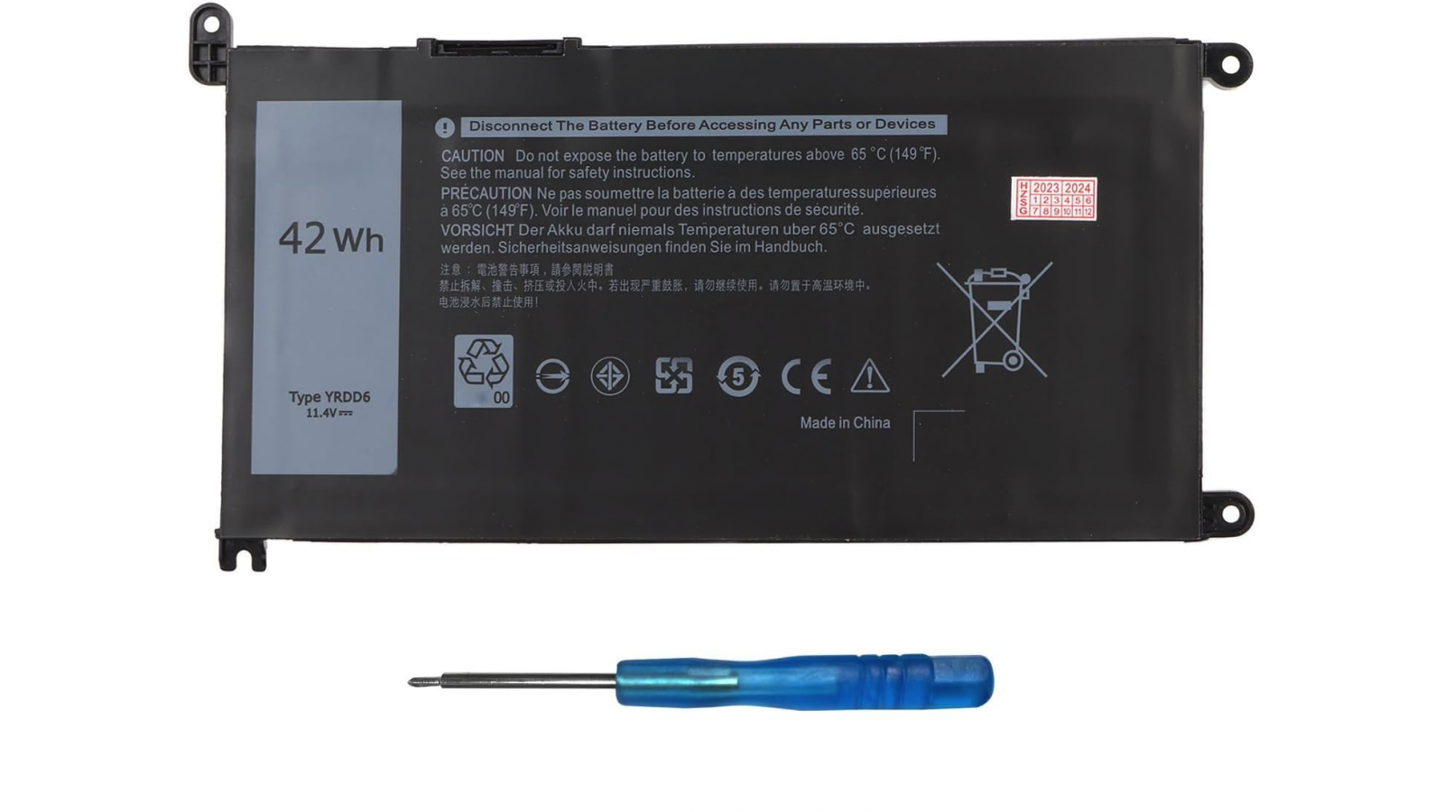 Batteria YRDD6 per Dell Vostro 15 3000 3500 3501 3580 3581 3582 11,4V