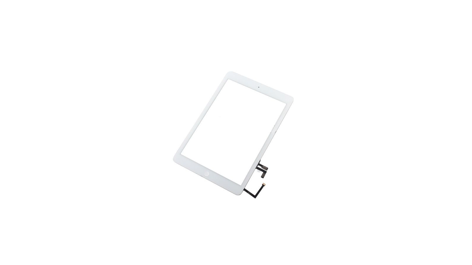 Touch screen vetro Apple iPad Air completo di adesivo tasto e flex home Bianco