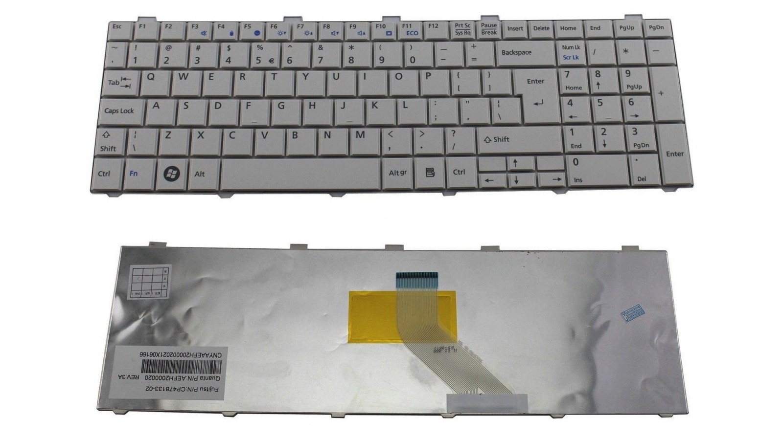 Tastiera compatibile con Fujitsu Lifebook A530 A531 AH530 AH531 NH751 bianca