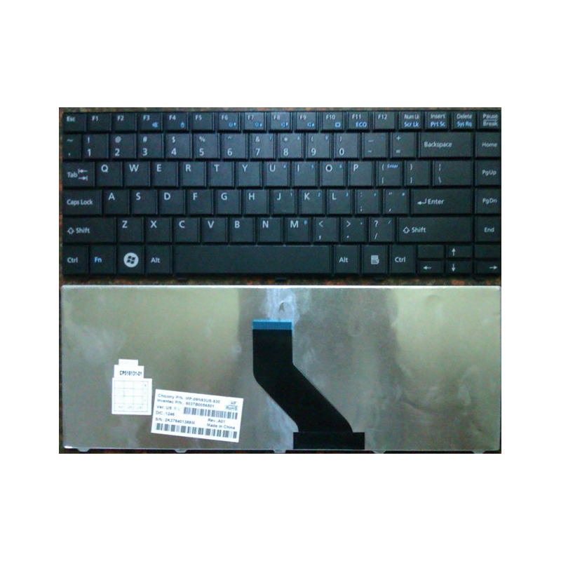Tastiera nera compatibile con Fujitsu Lifebook LH531
