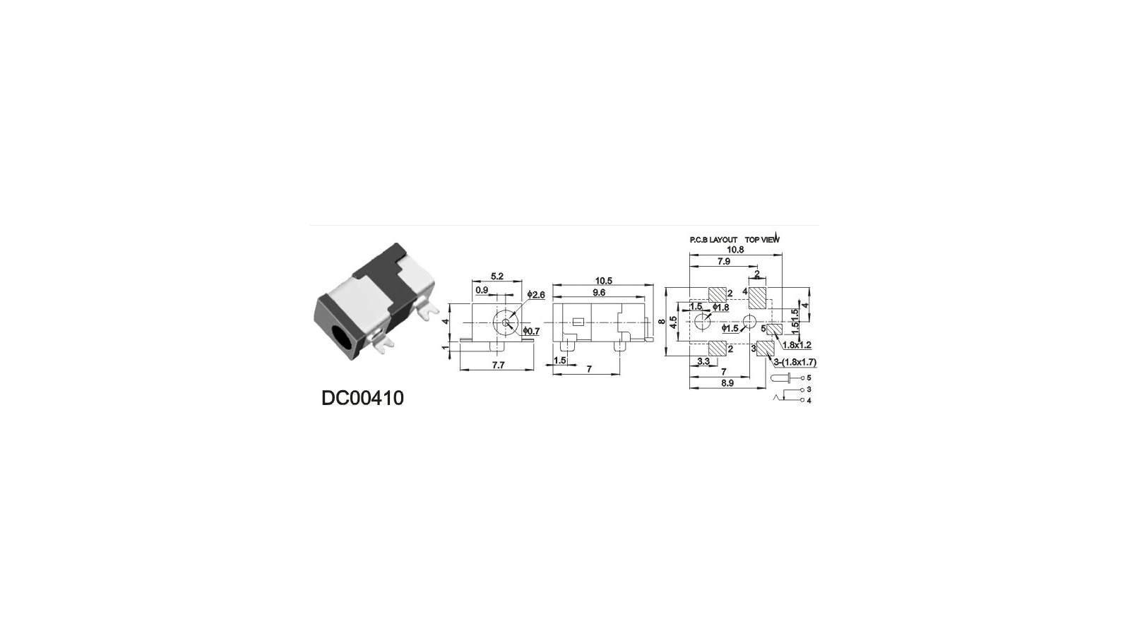 DC Power Jack alimentazione DC00410