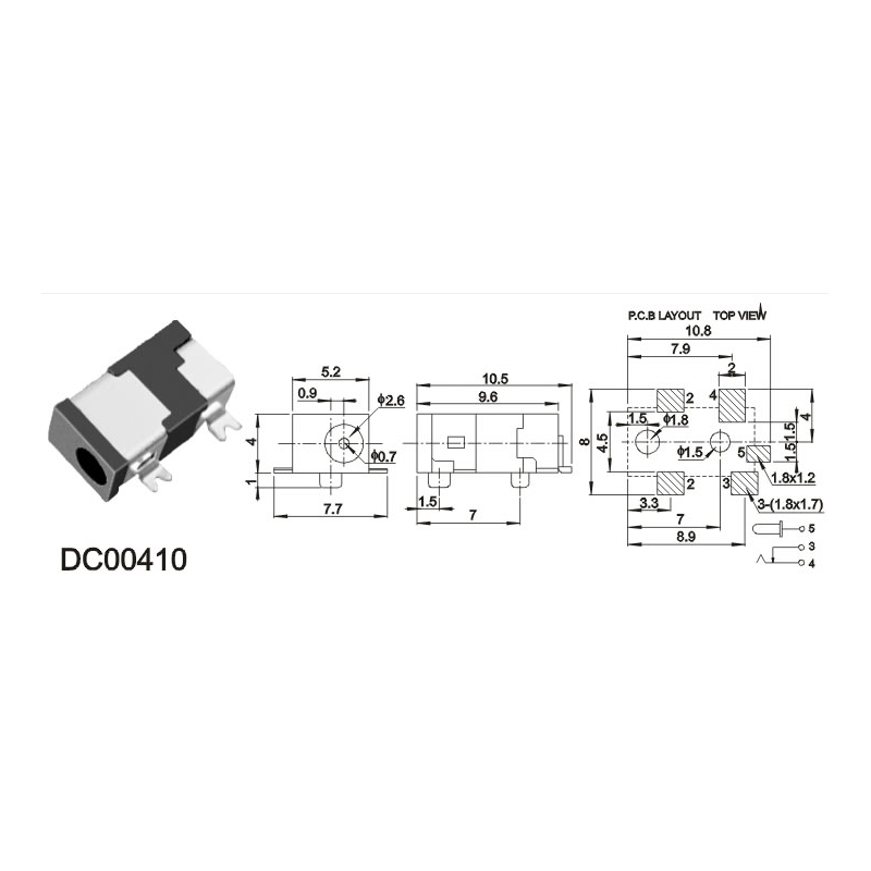 DC Power Jack alimentazione DC00410