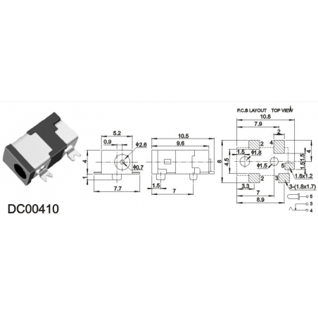 DC Power Jack alimentazione DC00410