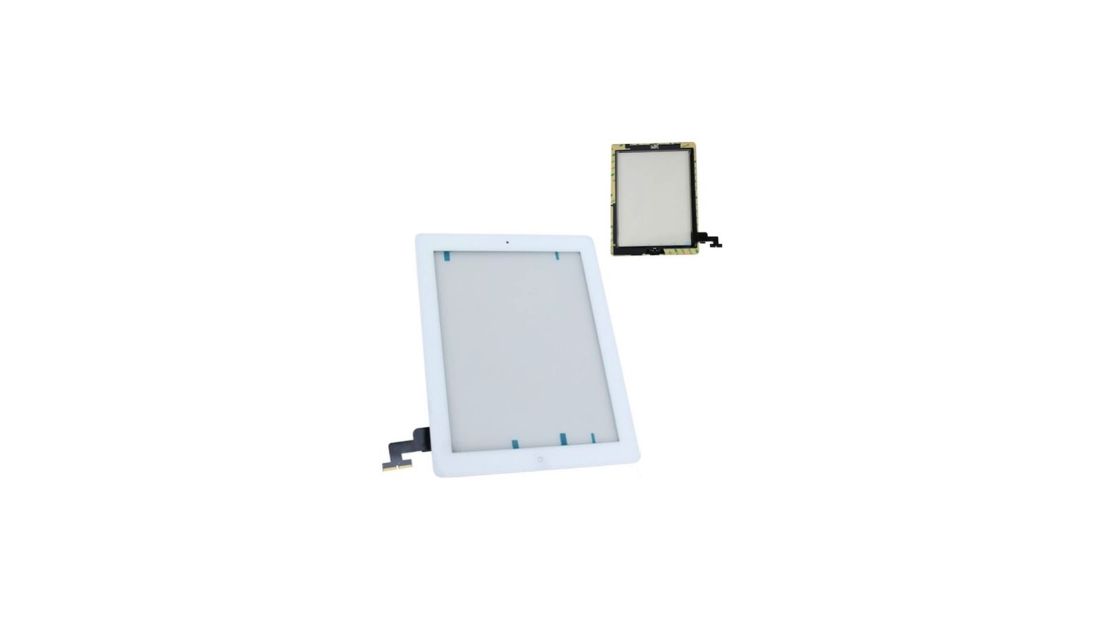 Touch screen vetro per Apple iPad 2 A1395 A1396 A1397 Bianco completo di adesivi e tasto home