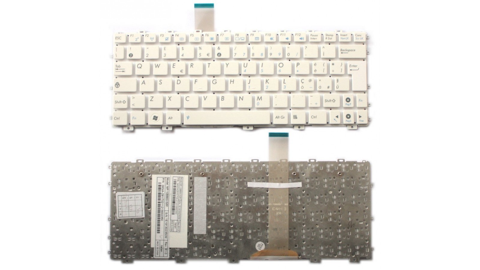 Tastiera Bianca compatibile con Asus ASUS Eee PC 1011px 1015B 1015BX 1015CX 1015PB 1015PD 1015PE 1015PED 1015PEM 1015PX 1015PDG 