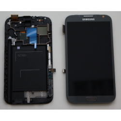 Display Lcd Hd completo di Touch screen e vetro Samsung Galaxy Note 2 N7100 Originale Grigio