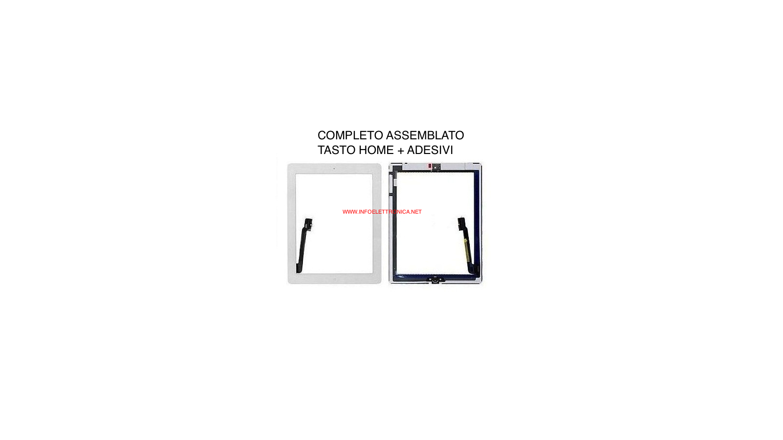 Touch screen vetro Apple iPad 3 Bianco completo di adesivi e tasto home A1416 A1430 A1403