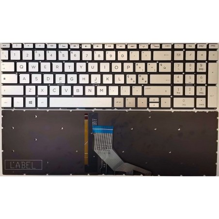 Tastiera italiana compatibile con HP Pavilion 15-cs000 15-cs0000 15t-cs000 silver RETROILLUMINATA