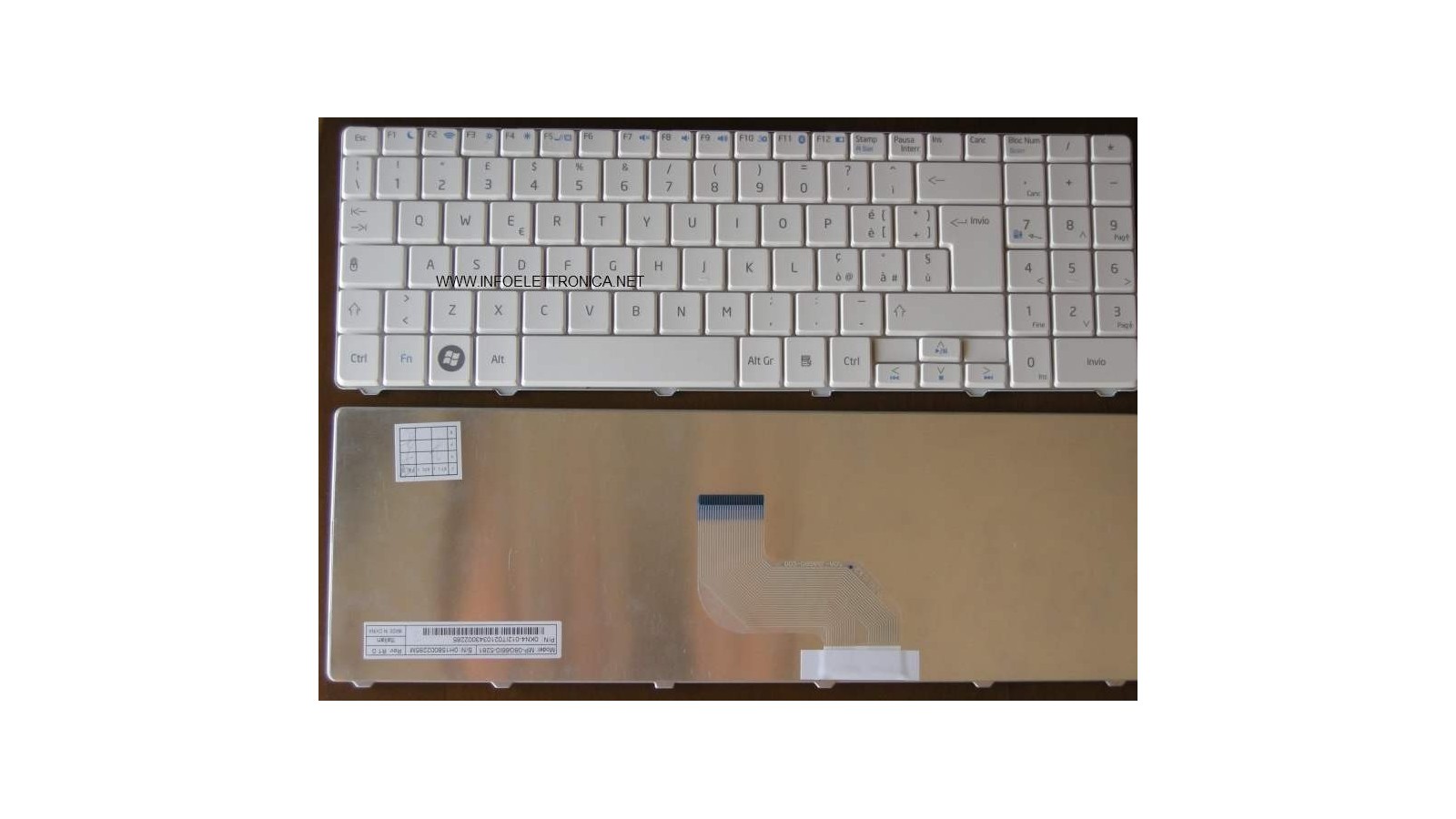 Tastiera italiana compatibile con Acer per Olivetti S1500 bianca