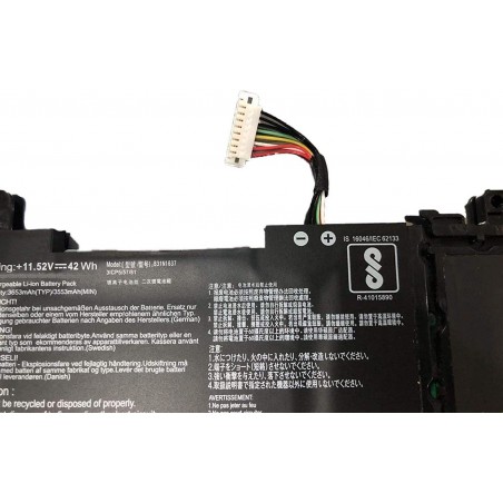 Batteria compatibile con Asus B31N1637 / C31N1637 11.55V 42Wh