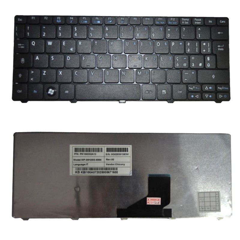 Tastiera italiana compatibile con Acer Aspire serie One HAPPY AOHAPPY AOHAPPY2 HAPPY-2dquu Tastiera italiana compatibile con Acer Aspire serie One HAPPY AOHAPPY AOHAPPY2 HAPPY-2dquu