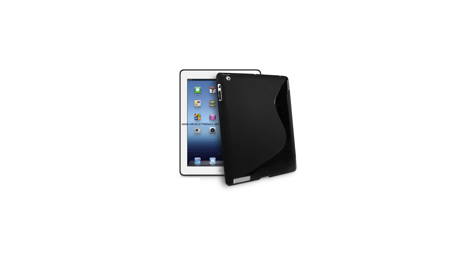 Cover custodia protezione silicone nera per apple iPad 2 S-Line