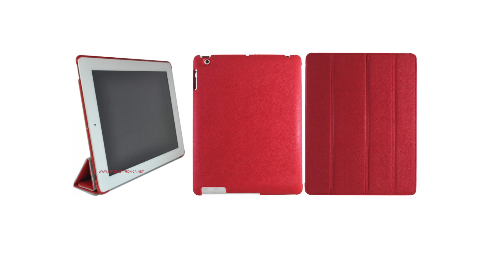 Smart Cover integrale per iPad 2 - iPad 3 magnetica pieghevole rossa