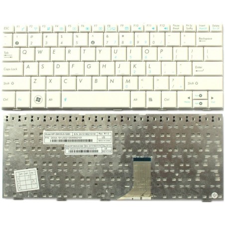 Tastiera bianca compatibile con Asus EEEPC 1005HAB 1005P 1005PX 1005PE 1005PEB