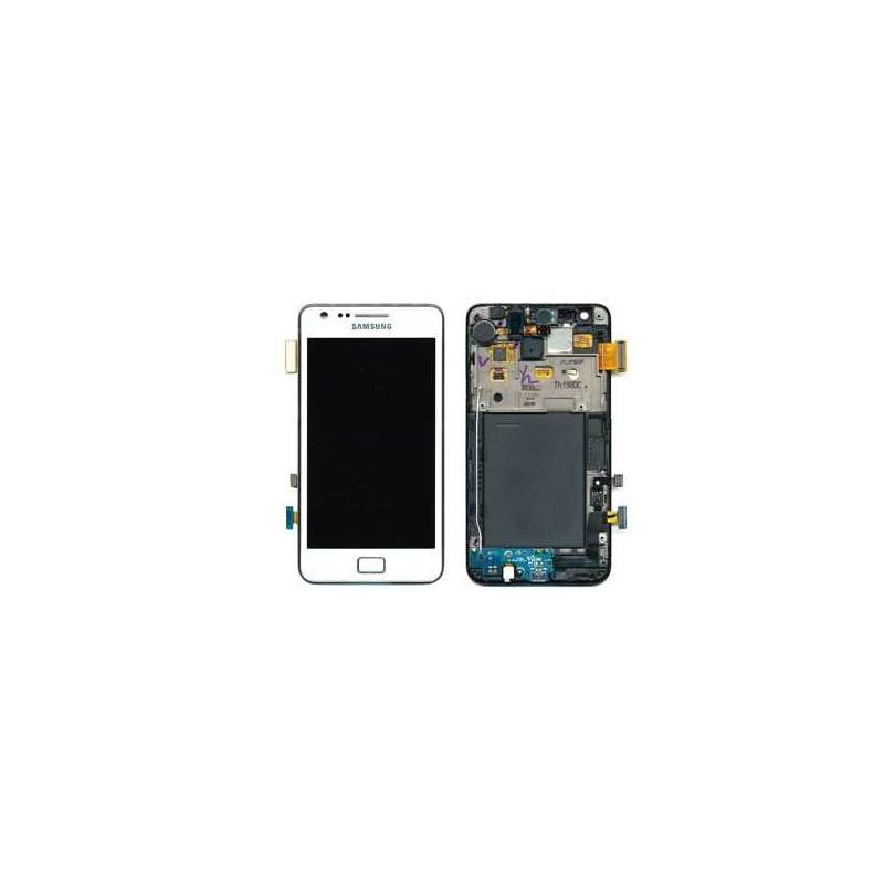 Display Lcd Hd completo di Touch screen e vetro Samsung Galaxy S2 i9100 Originale Bianco