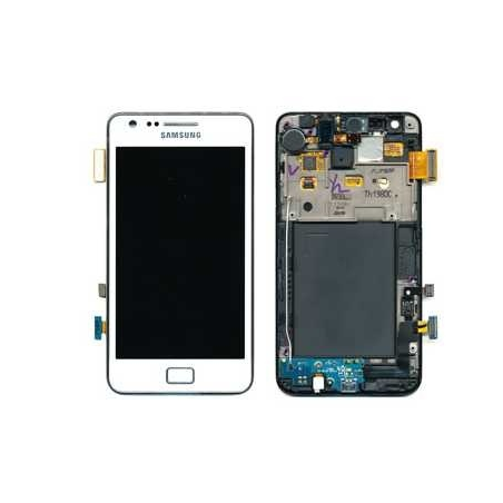 Display Lcd Hd completo di Touch screen e vetro Samsung Galaxy S2 i9100 Originale Bianco