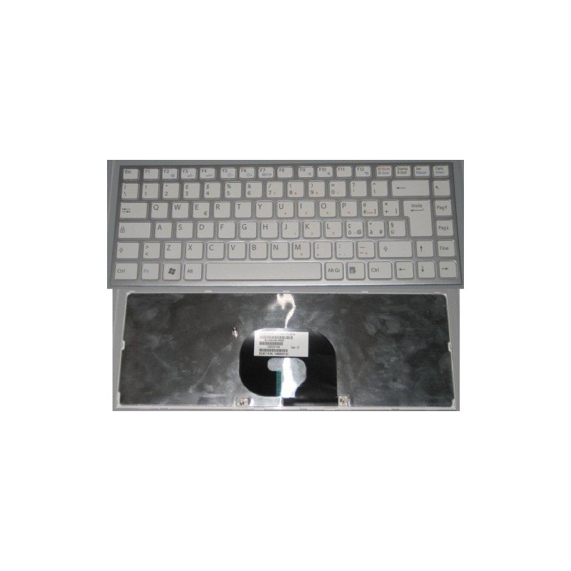 Tastiera italiana silver con tastiera bianca compatibile con Sony PCG-41112M VPCY