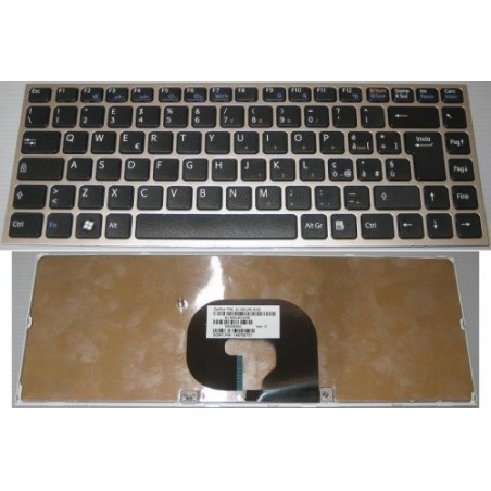 Tastiera italiana silver con tastiera nera compatibile con Sony PCG-41112M VPCY