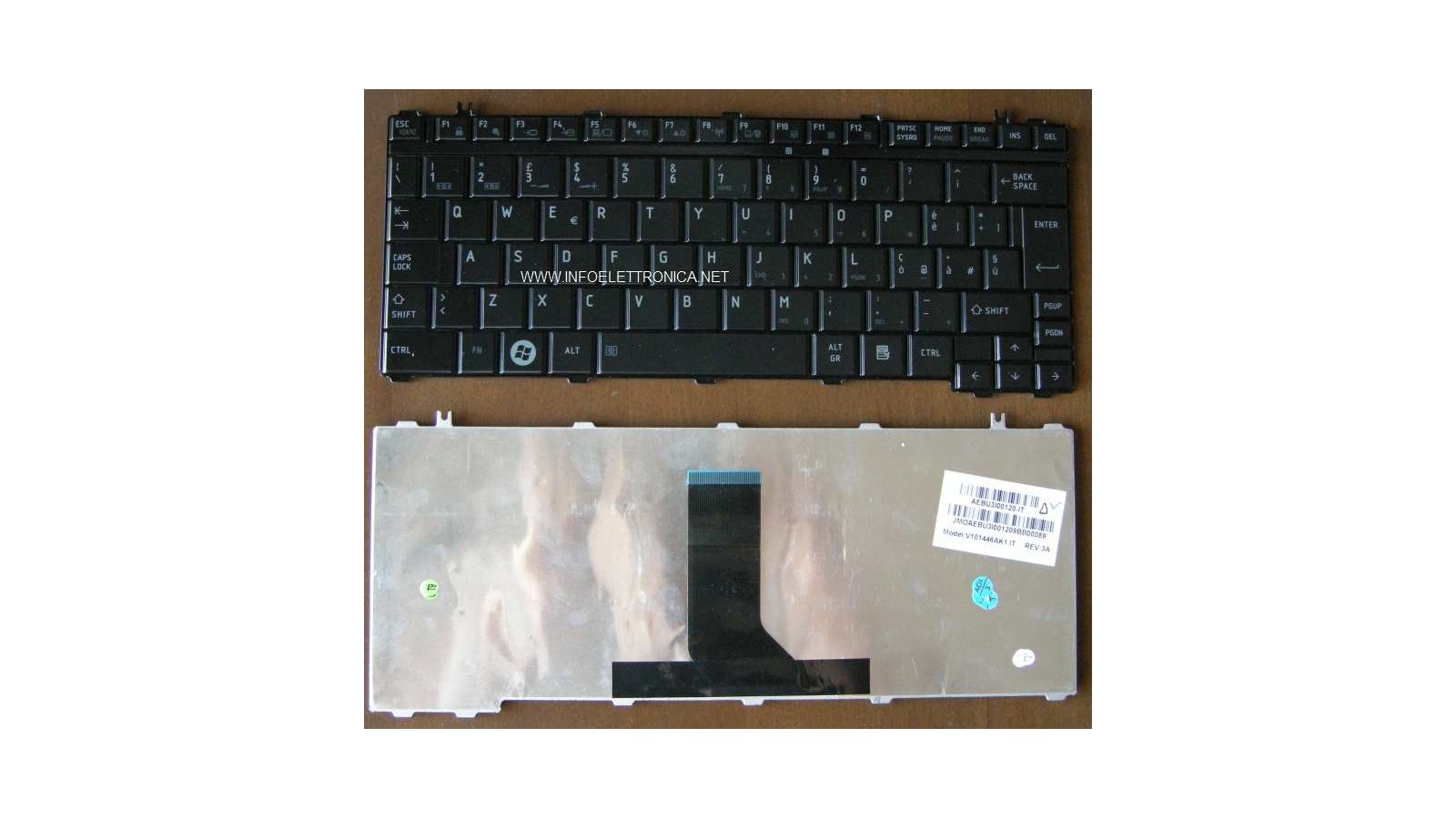 Tastiera italiana nera Glossy compatibile con Toshiba Satellite T130 T130D T135 T135D Serie