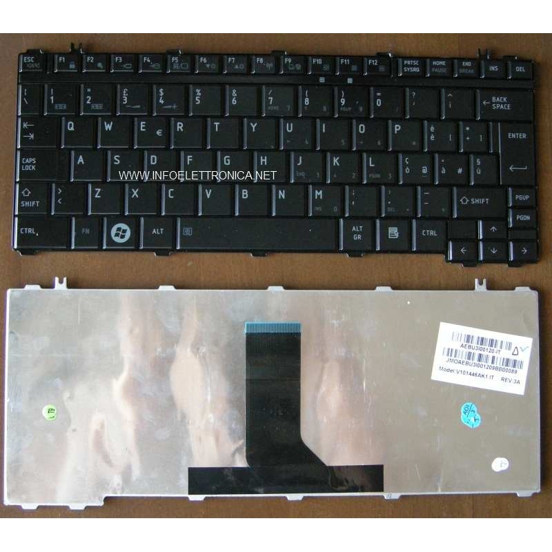 Tastiera italiana nera Glossy compatibile con Toshiba Satellite T130 T130D T135 T135D Serie