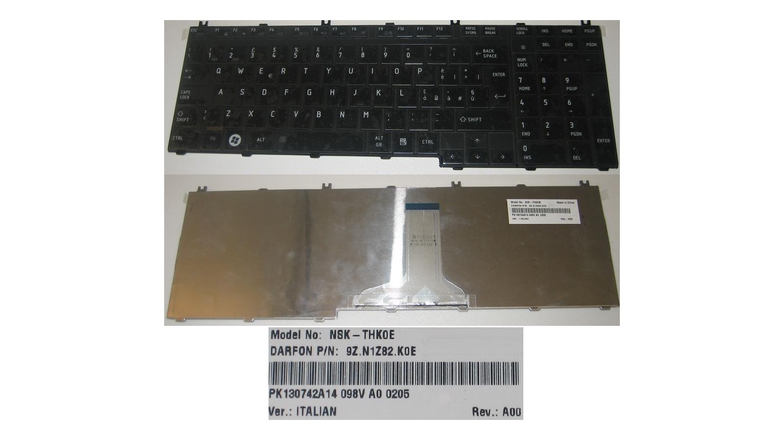 Tastiera italiana nera compatibile con Toshiba Satellite P200 P205 X205 Serie