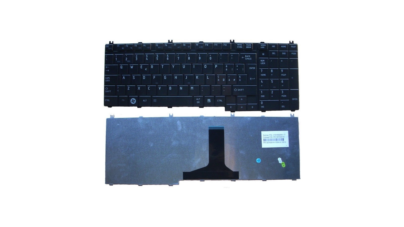 Tastiera italiana nera compatibile con Toshiba Satellite L550