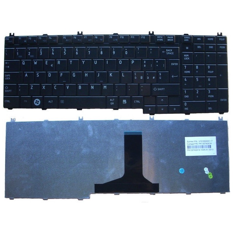 Tastiera italiana nera compatibile con Toshiba Satellite L550