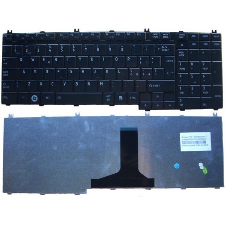 Tastiera italiana nera compatibile con Toshiba Satellite L550