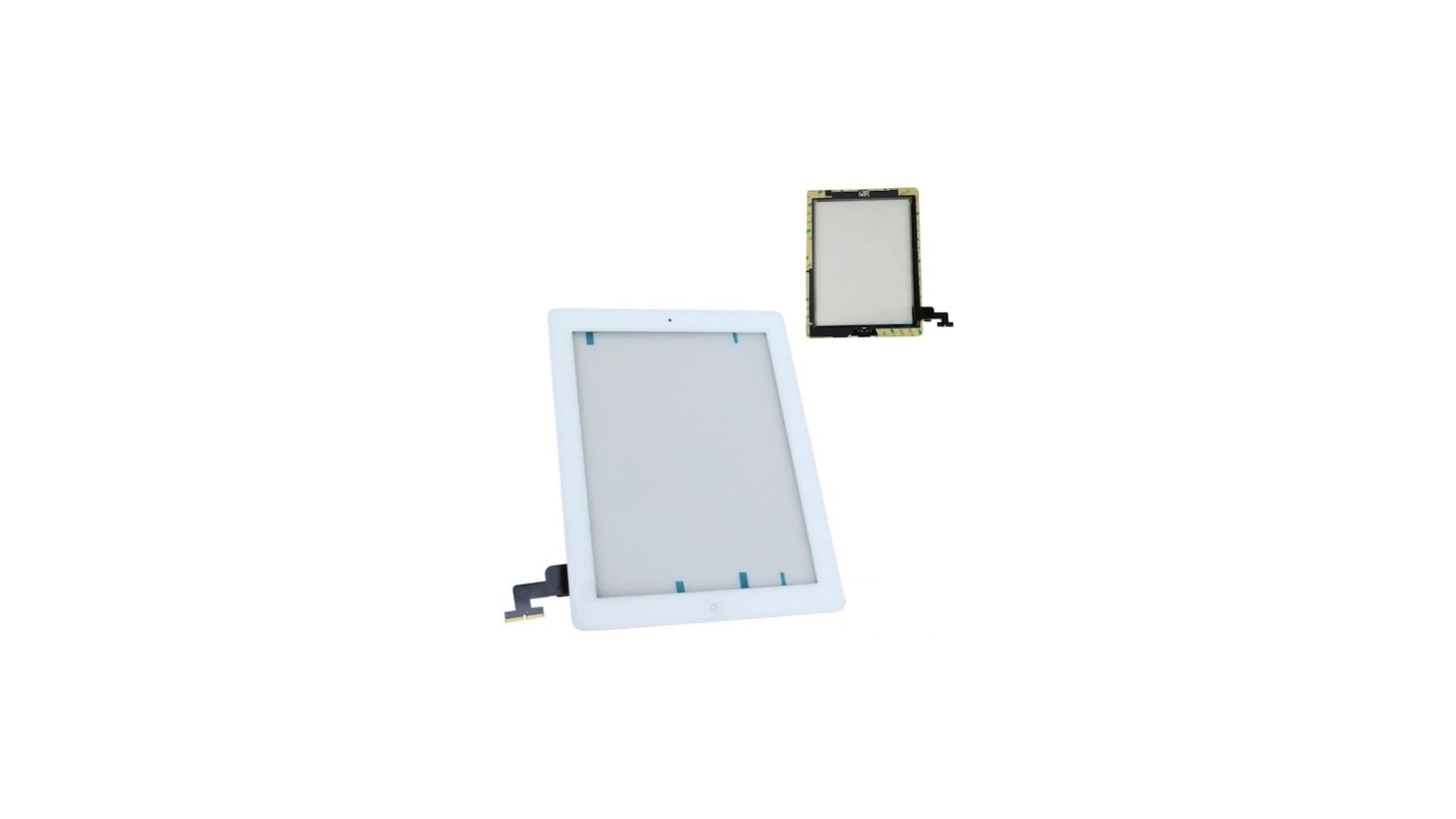 Touch screen vetro per Apple iPad 2 Wi-Fi 3G Bianco completo di adesivi e tasto home