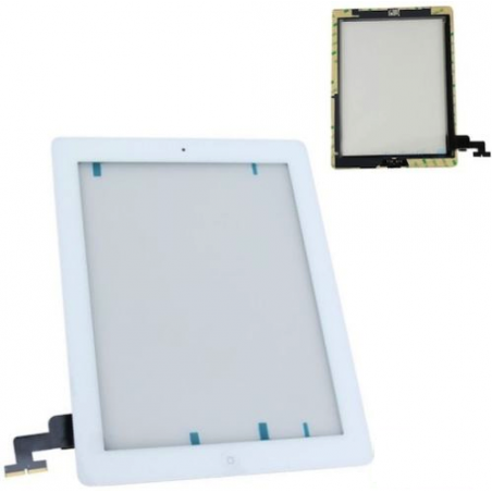 Touch screen vetro per Apple iPad 2 Wi-Fi 3G Bianco completo di adesivi e tasto home