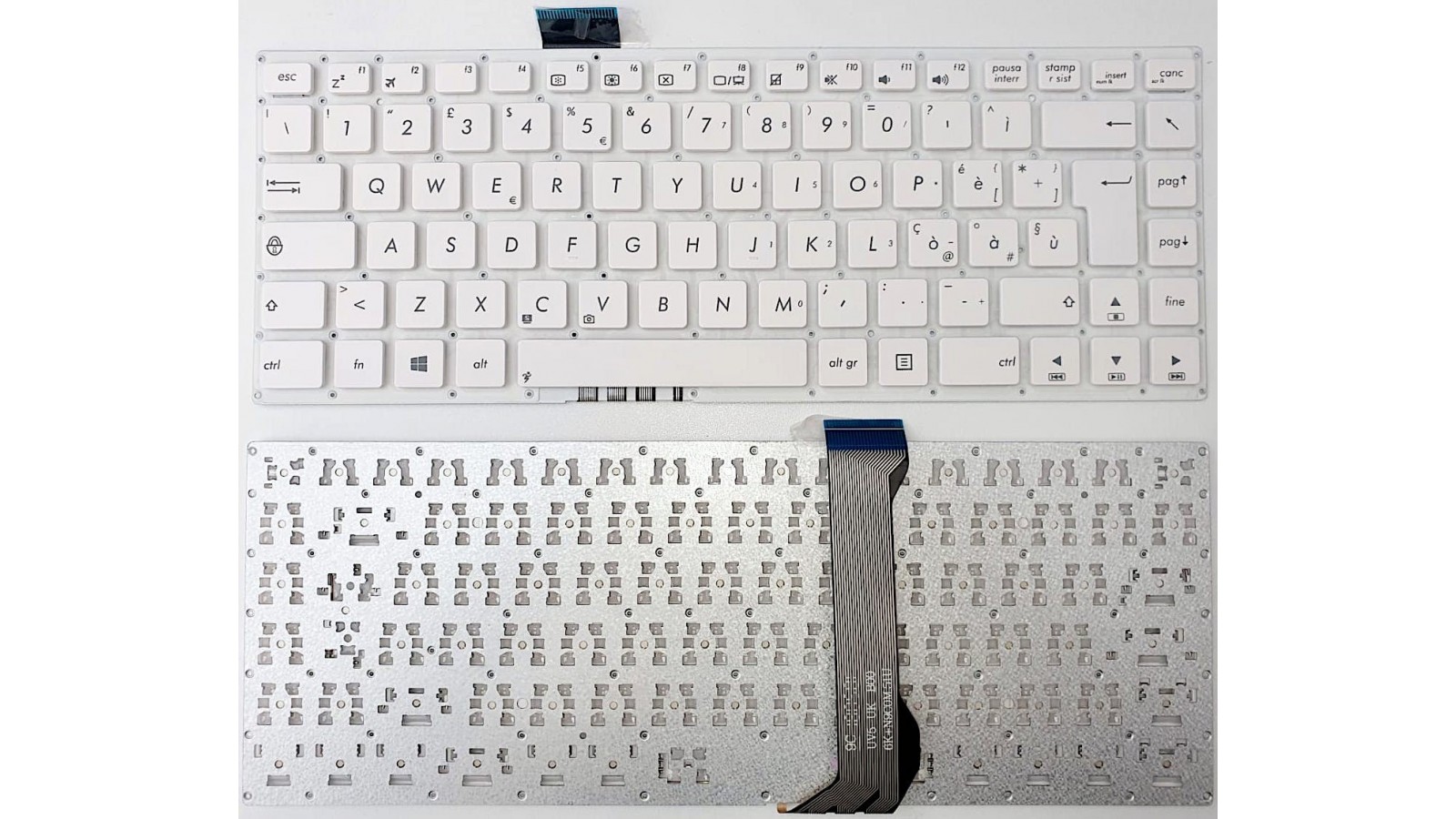 Tastiera Italiana compatibile con Asus E402 E402M E402MA E402SA E402S bianca