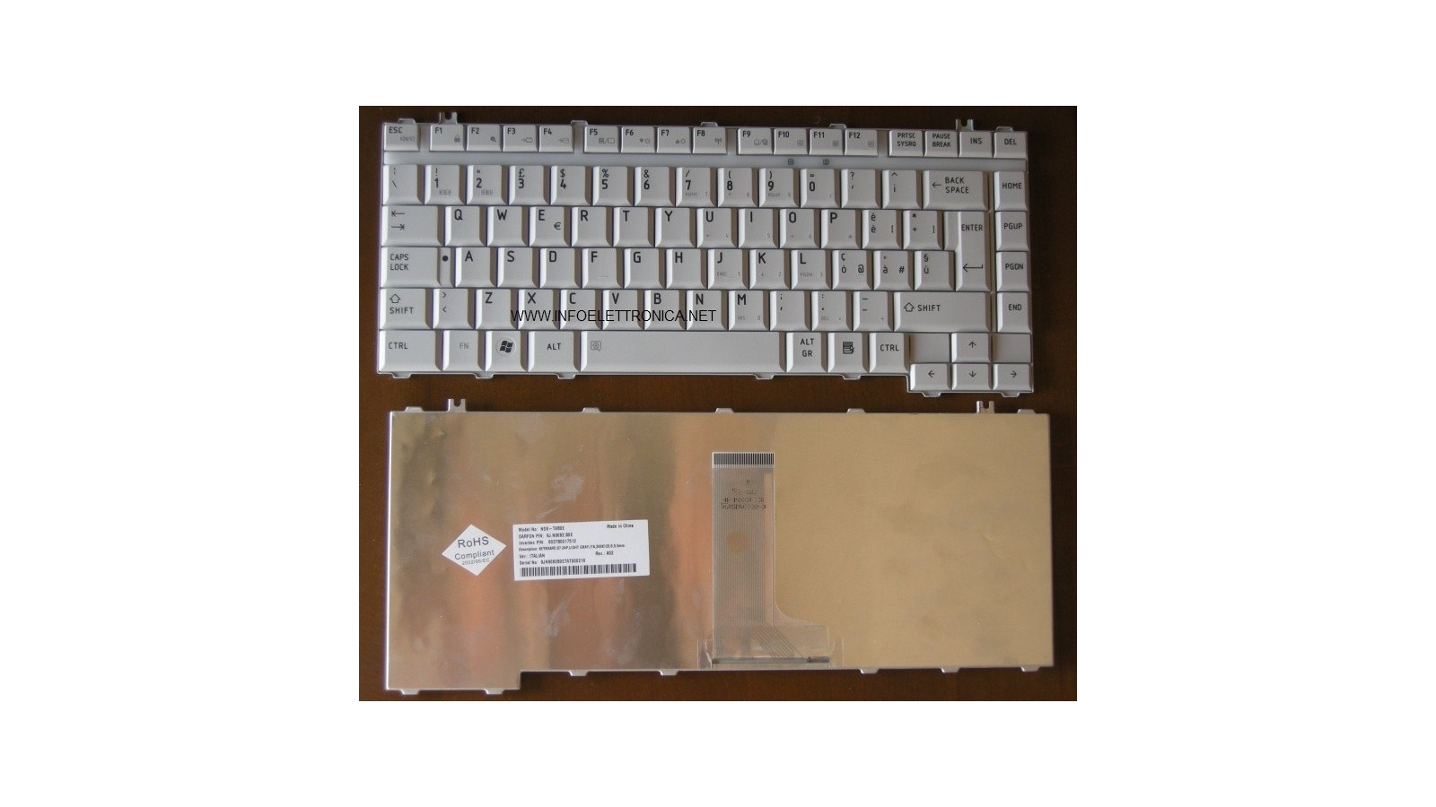 Tastiera italiana Grigia compatibile con Toshiba Satellite A300 A305 L300 L305 M300 Serie