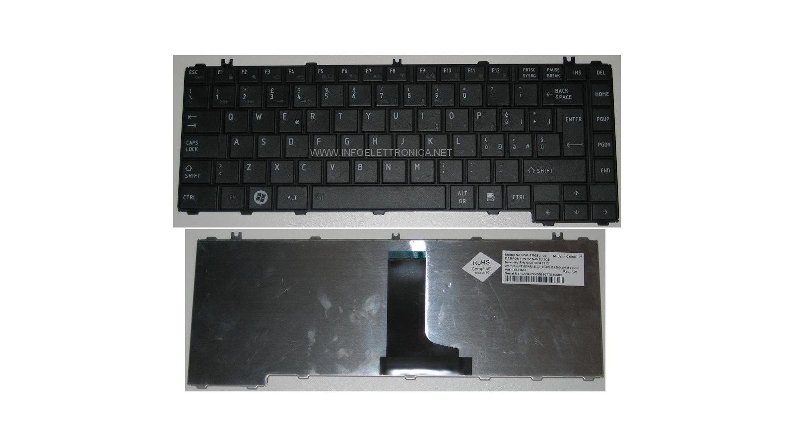 Tastiera italiana nera compatibile con Toshiba L600 L630 L640 L640D L645 L645D C600D C640