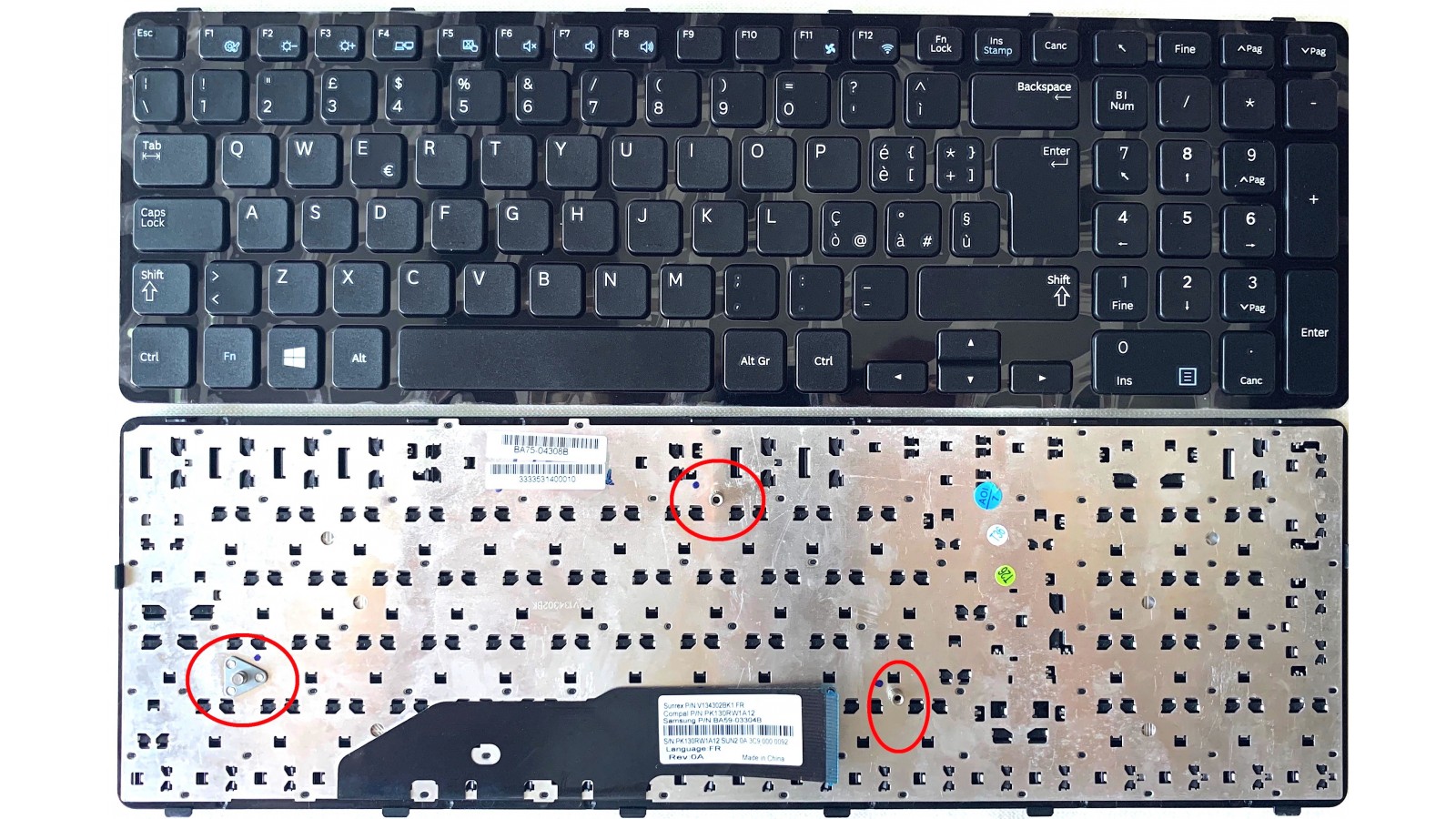 Tastiera Italiana compatibile con Samsung NP350E7C 364E5CC p/n V134302BK1 completa cornice