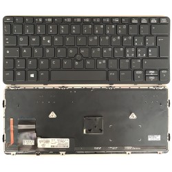 Tastiera Italiana per Hp Elitebook 820 825 G1 G2 Retroilluminata con Trackpad NERA